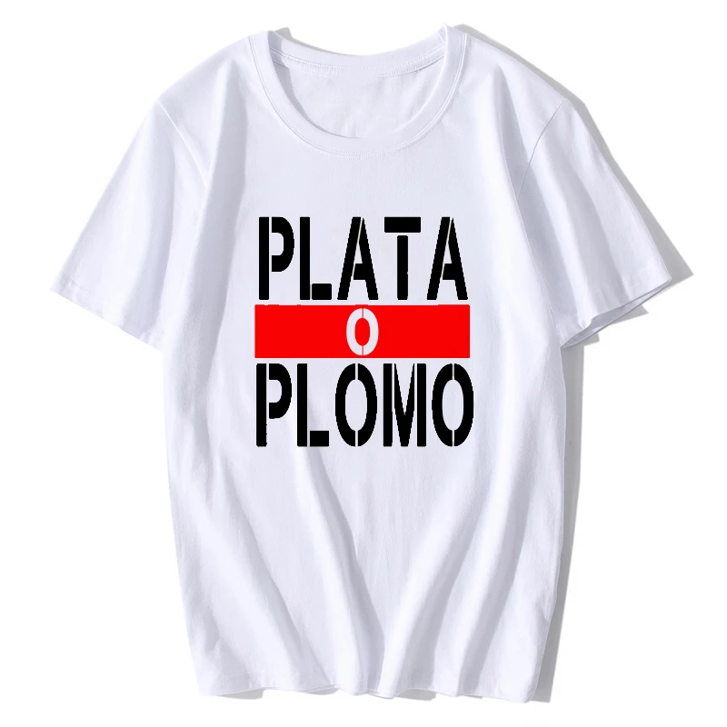 

WK Summer Brand Clothing Plata O Plomo T Shirts Men Narcos Pablo Escobar Silver or Lead T-shirt Cotton Hip Hop O Neck Tees