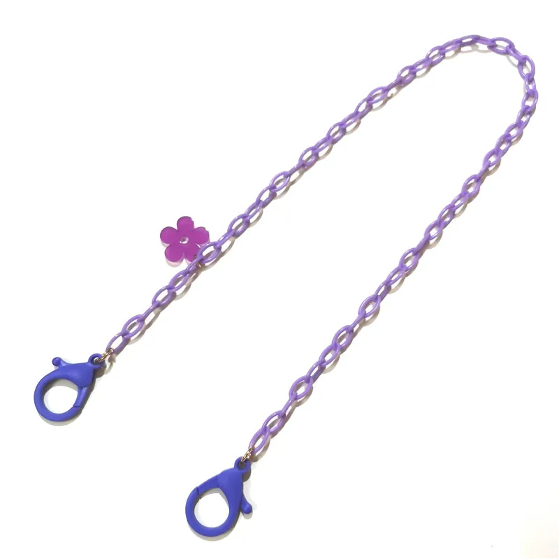 

1pc 58cm Acrylic Mask Chain Candy Color Floret Adjustable Length Neck Accessories Necklace Holder Jewelry Anti-Lost Lanyard