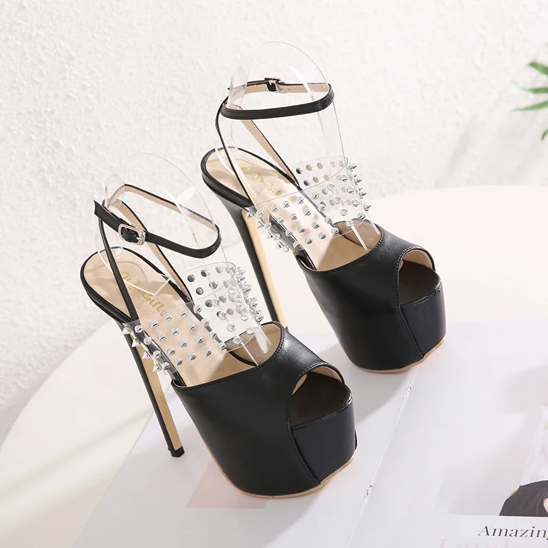 

2021 Summer Style Sexy Women Sandals Thin belt High Heels Open Toe rivet Buckles Nightclub Party fashion Shoe