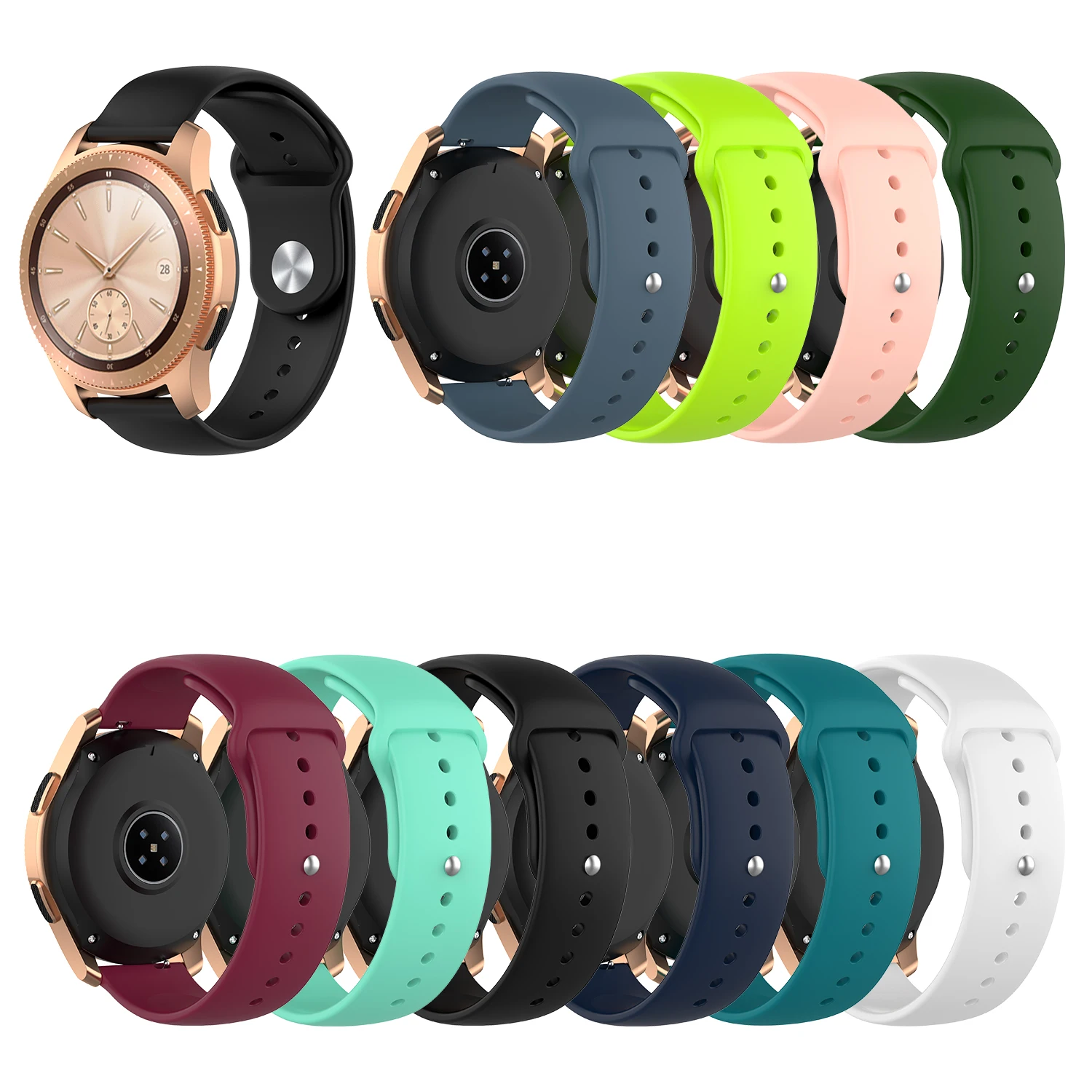 Подходит для samsung Galaxy Watch R815/R800 Active R500 обратная Пряжка 20 мм силиконовый ремешок