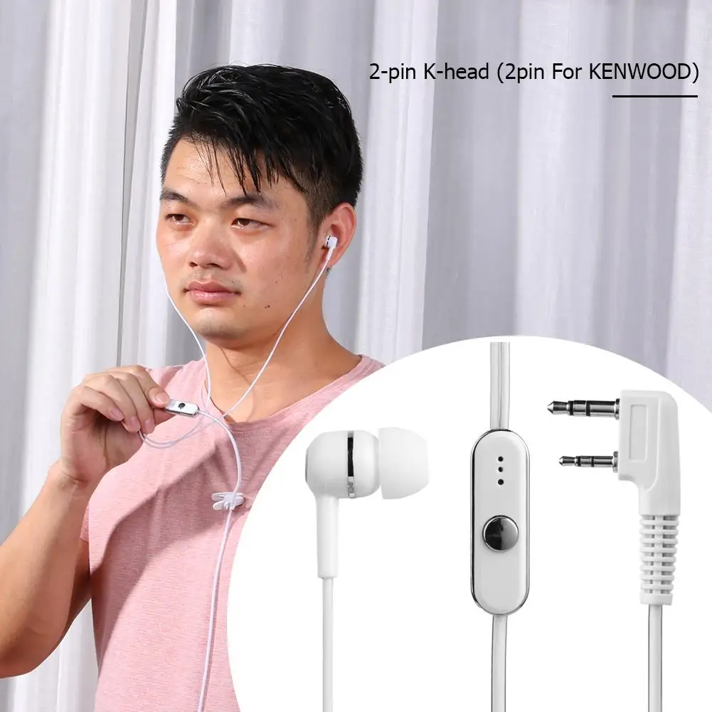2Pin двойной наушник микрофон PTT для BAOFENG KENWOOD Радио рация наушники UV5R гарнитура