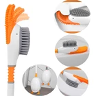 Щетка для унитаза из ТПР с основанием, силиконовая мягкая щетка с держателем, креативная форма утки, инструменты для уборки