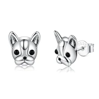zemior 100 925 sterling silver with cubic zirconia loyal dog animal small stud earrings for women anniversary new fine jewelry