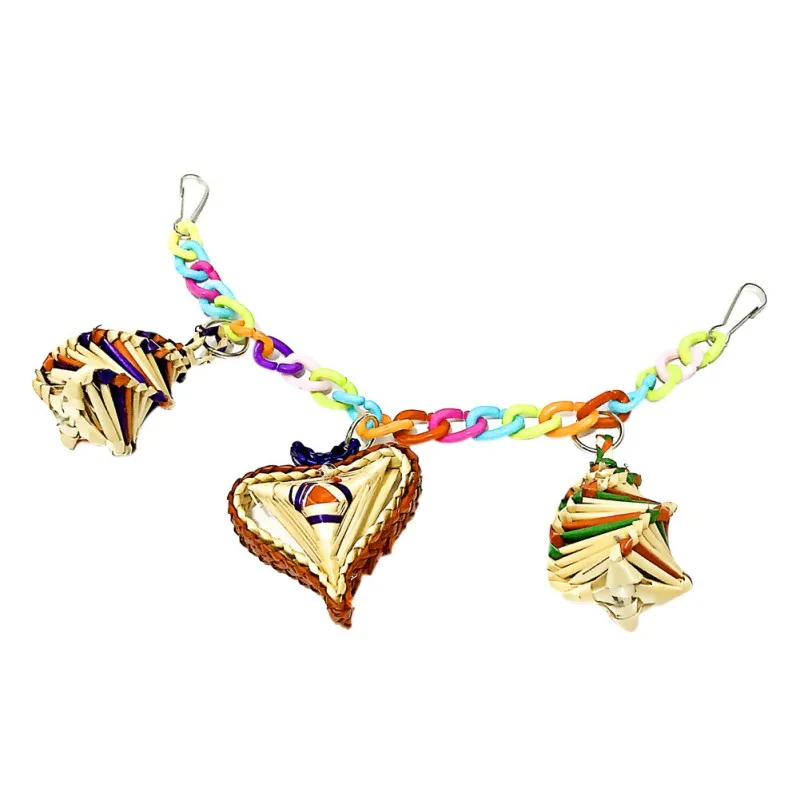 Новая игрушка для птиц натуральная трава плетеная жевательная цветная клетка