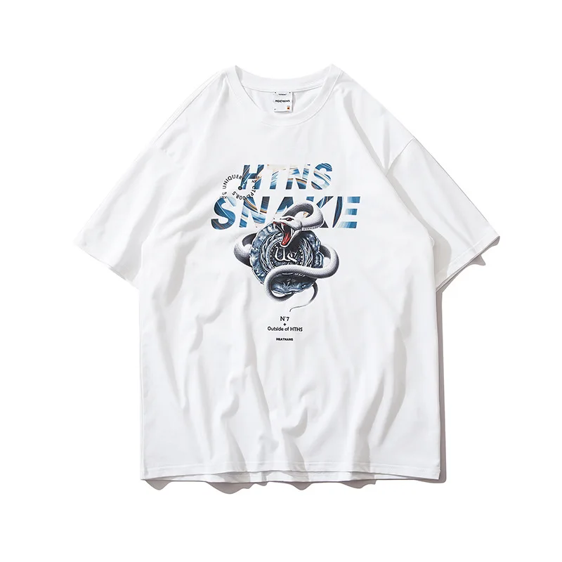 

Spring and summer new high street oversized short men's youth leisure loose cotton T-shirt lovers half sleeve shirt