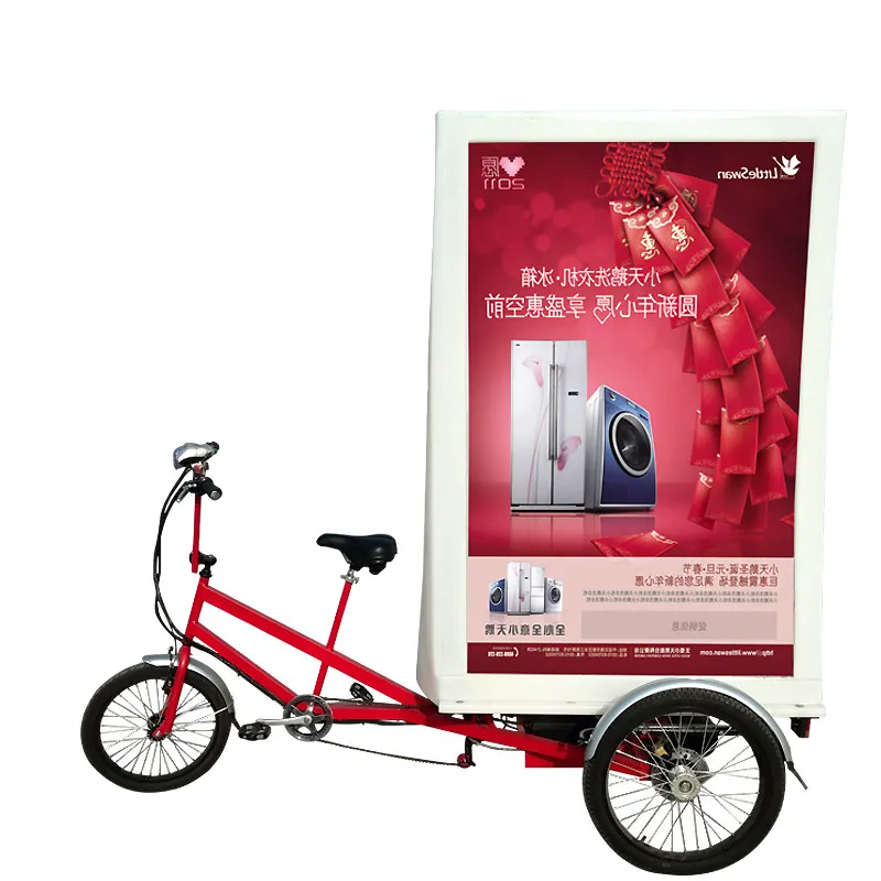 

Higher LED Pedal Boost Electric Tricycle Advertising Bike for Advertisements Outdoor Promotion 3 Wheel Advertising Tricycle