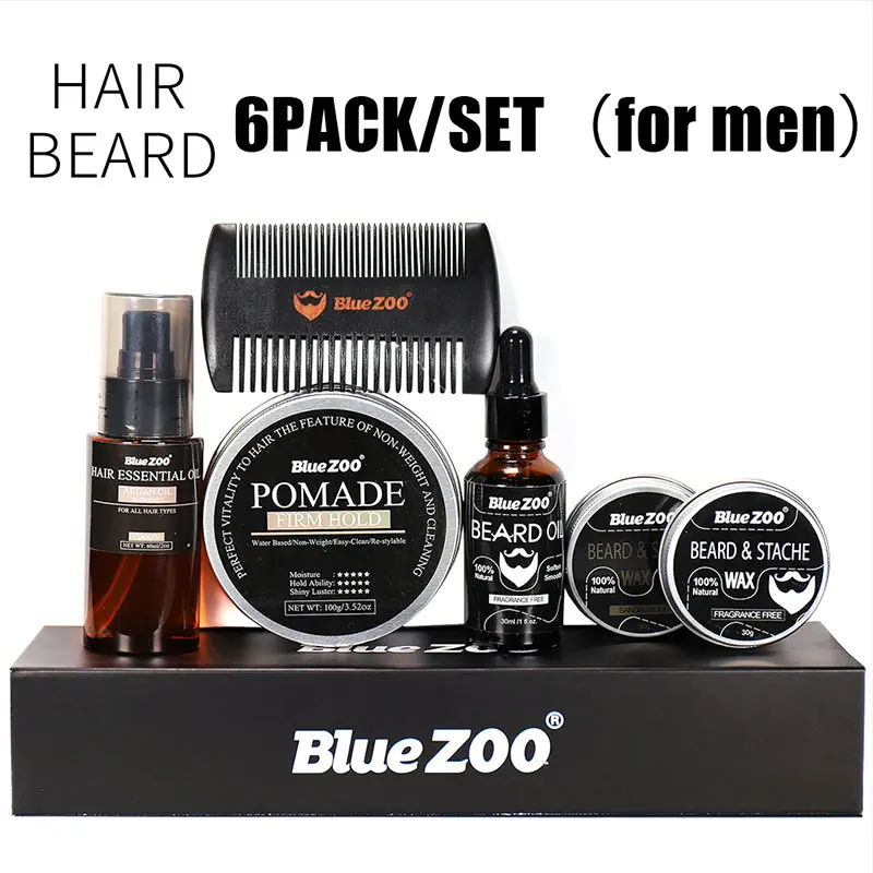 Лучший 6 шт./компл. для стрижки волос бороды набор ухода за волосами воск гребень