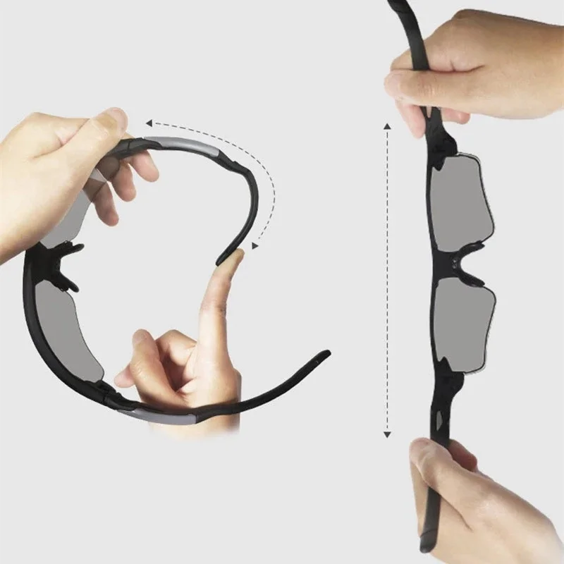 

TR90 Driving Photochromic Polarized Sunglasses Men Travel Ultra-Light Chameleon Glasses 0.1 Second LCD Smart Chip Gafas