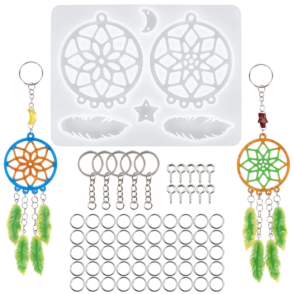 

Dreamcatcher DIY Crystal Epoxy Resin Mold Pendant Earrings Silicone Mold For Jewelry Making