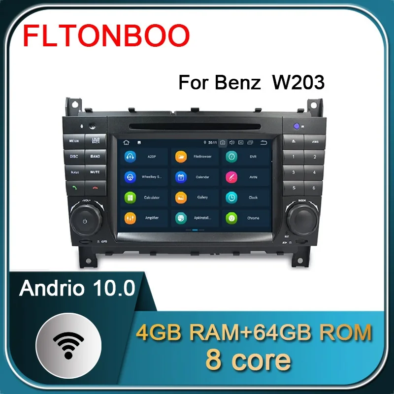 7 &quotAndroid 10 для Mercedes Benz C Class W203 2004 2007 C200 C230 C320 C350 GLK W209 car gps navi octa core px5 RAM 4G