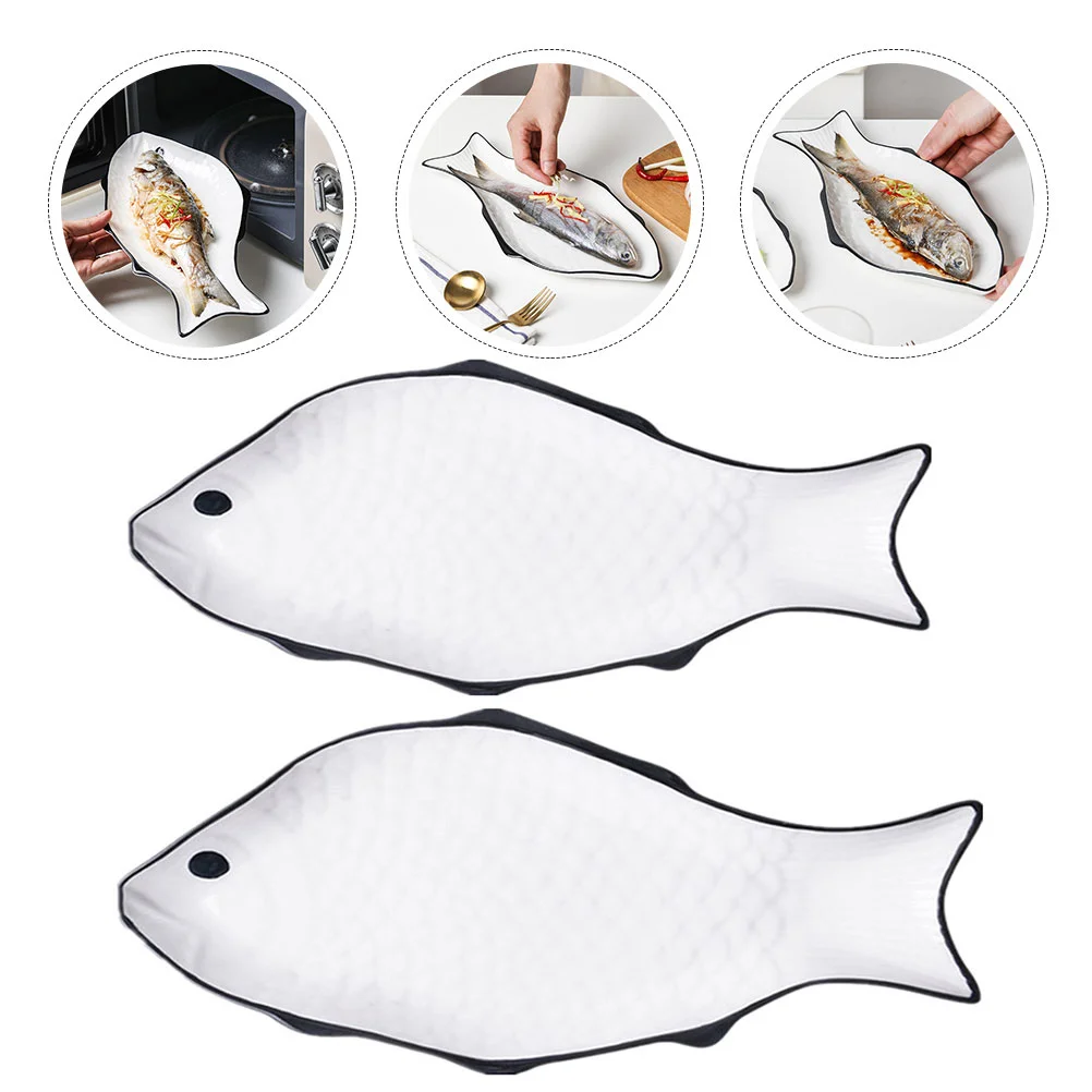 

2 шт., декоративная Бытовая тарелка для приготовления на пару рыбы