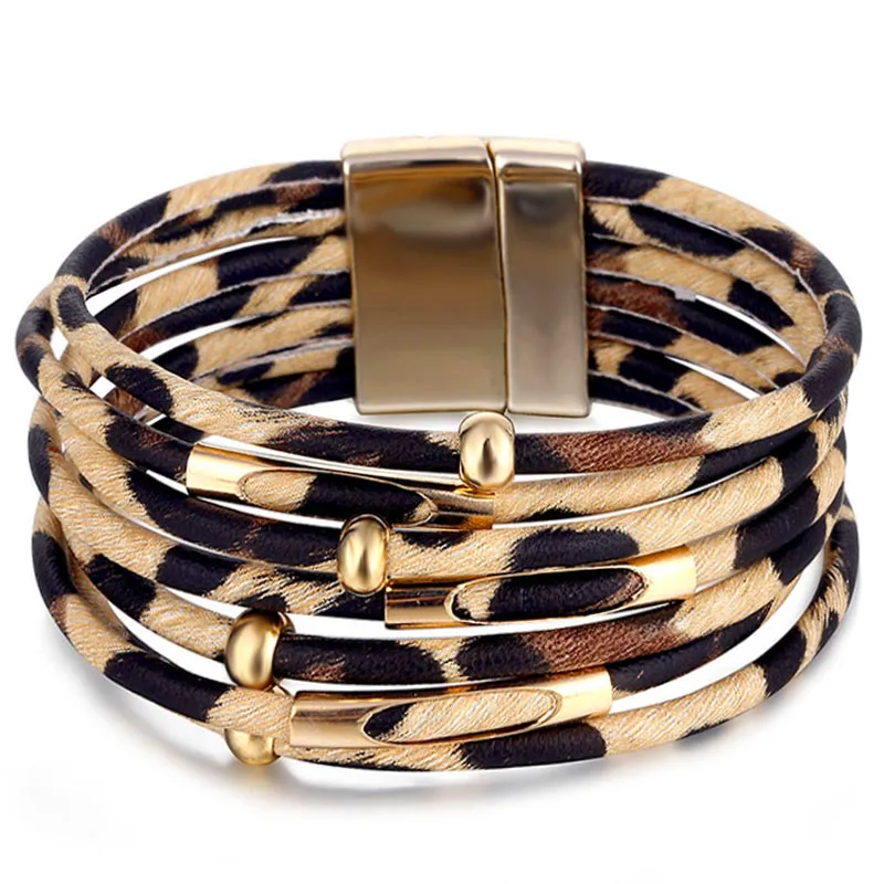 Модные леопардовые кожаные браслеты для женщин 2020 новые модные и элегантные