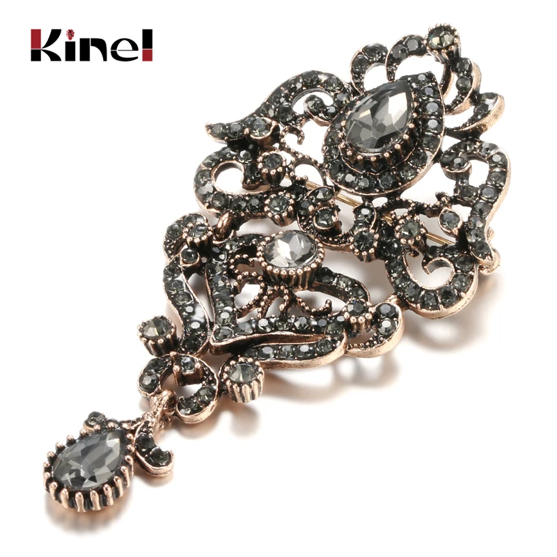 Кинели 2021 в винтажном стиле с украшением виде кристаллов цветок турецкий Брошь