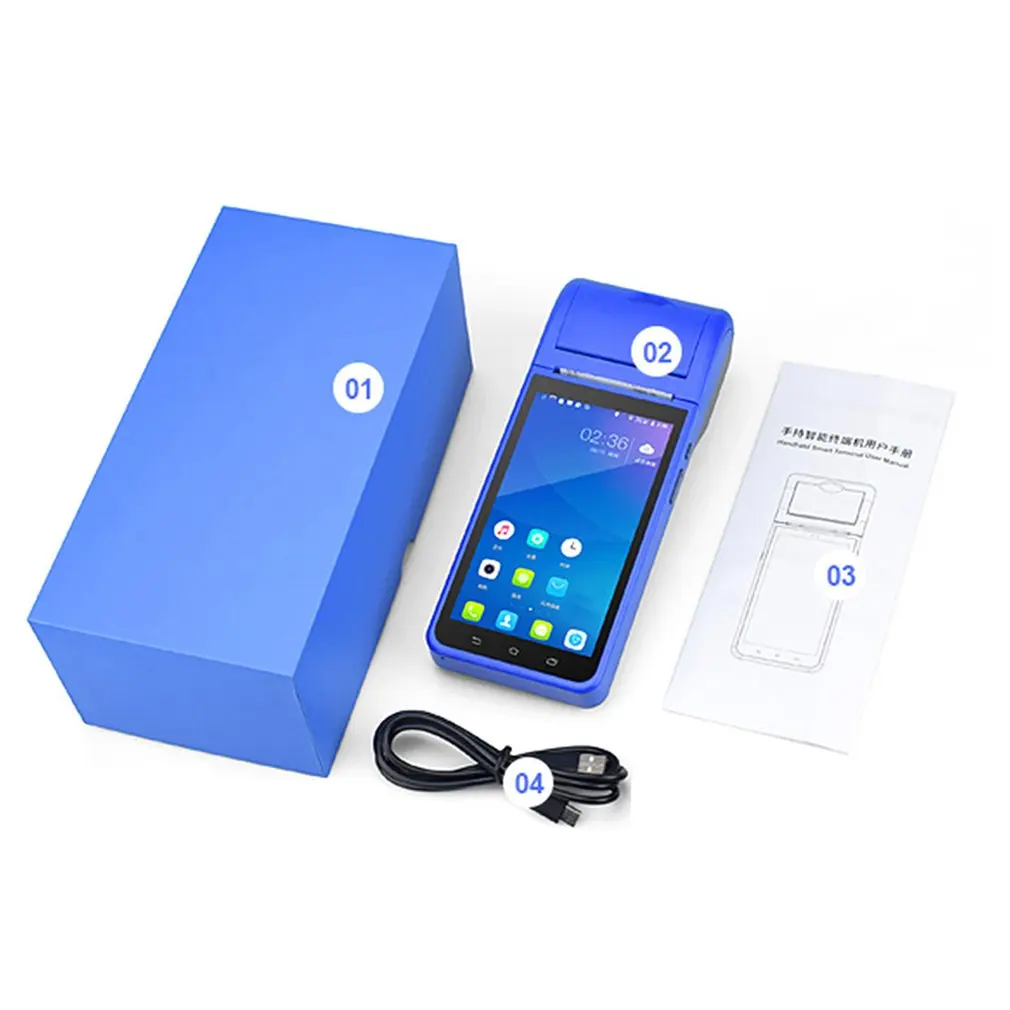 

Android 8.1.0 3G Wifi Pos Pda Terminal Handheld Smart Pos Wireless 58Mm thermal Printer Support 1D 2D Barcode Scanning