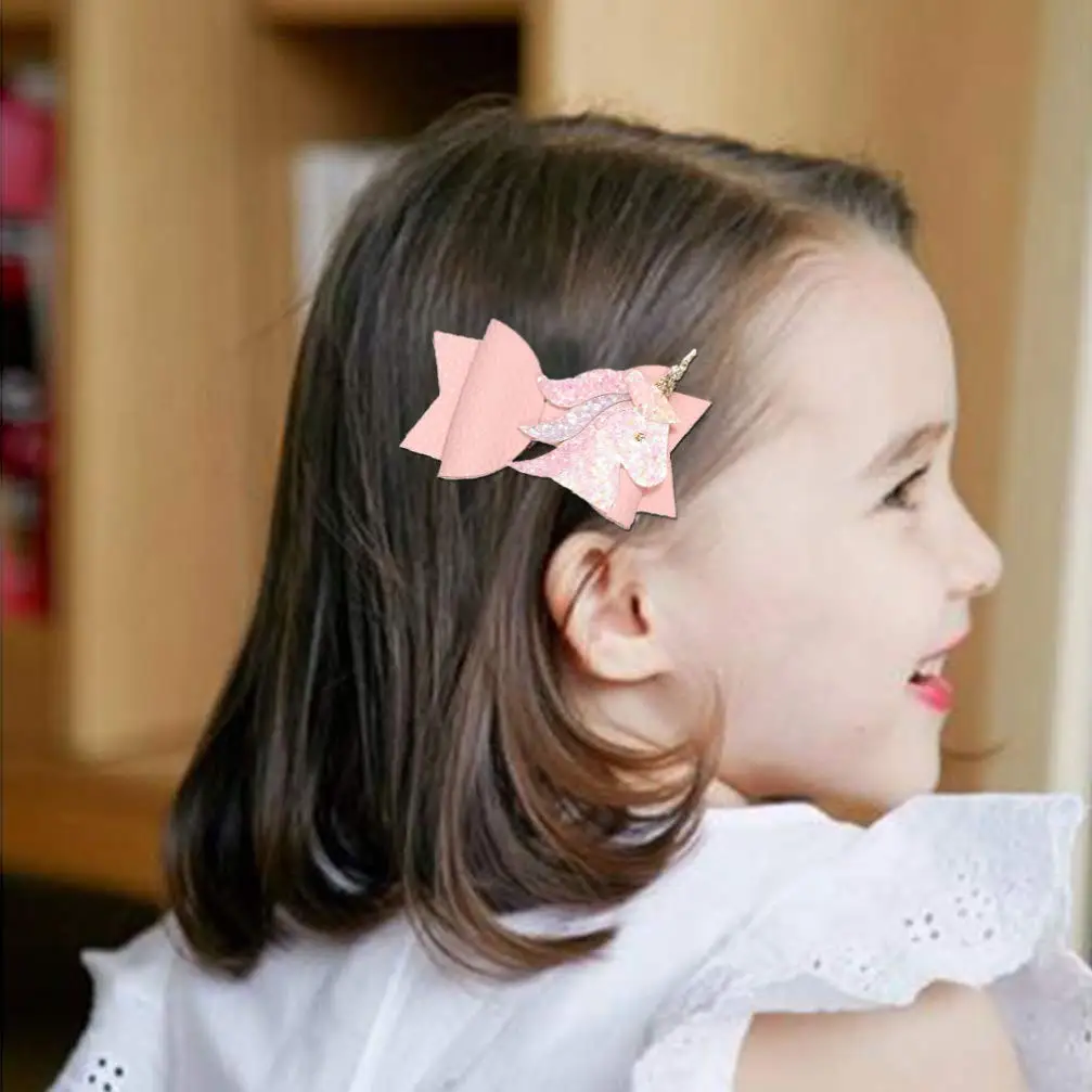 Mery Yuer Angel Wing Princess Hairgrips Glitter Hair Bows with Clips Dance Party Bow Clip Girls Hairpin Accessories | Детская одежда и