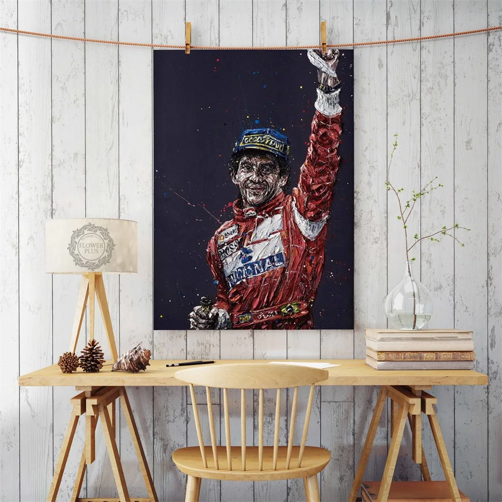 Плакаты и принты Айртон Сенна да Сильва F1 гонщик Чемпион художественный плакат