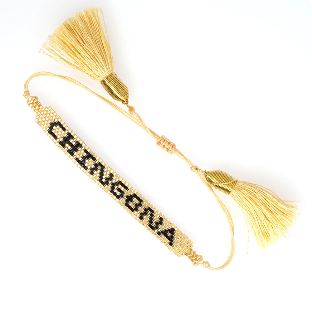 Браслет Go2boho для женщин браслеты CHINGONA Power с надписью Миюки мужские ювелирные