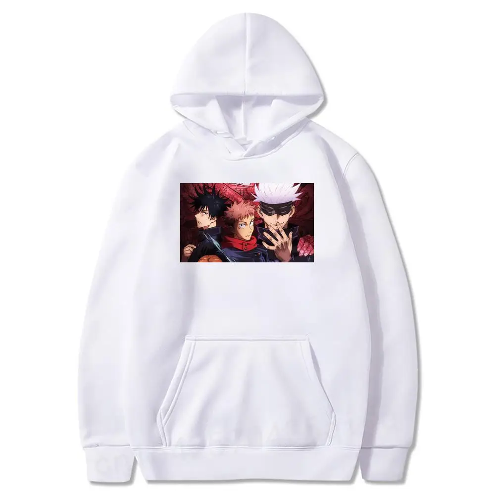 

Hit Japanese Anime Jujutsu Kaisen Hoodies Men Kawaii Yuji Itadori Cartoon Gojo Satoru Graphic Hooded Funny Men's Sweatshirt