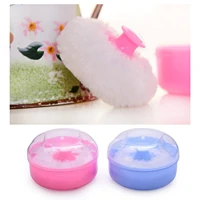 new high quality baby soft face body cosmetic powder puff talcum powder sponge box case container 1pcs wholesale