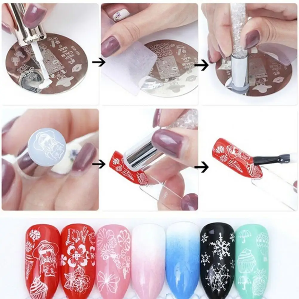 Двусторонняя головка штамп полировка рисование украшение для маникюра дизайн