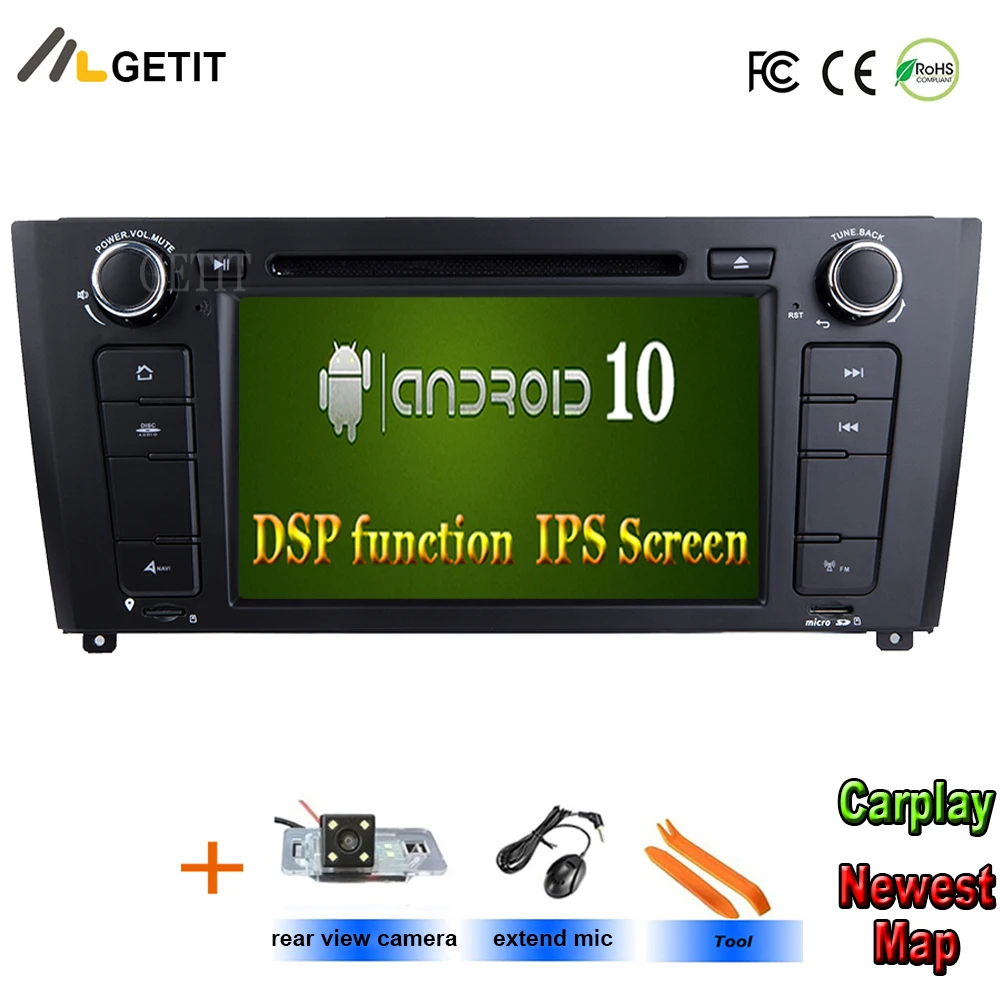 Автомобильный DVD плеер на Android 10 для BMW 1 серии E81/E82/I20 с BT Wifi Радио Стерео GPS