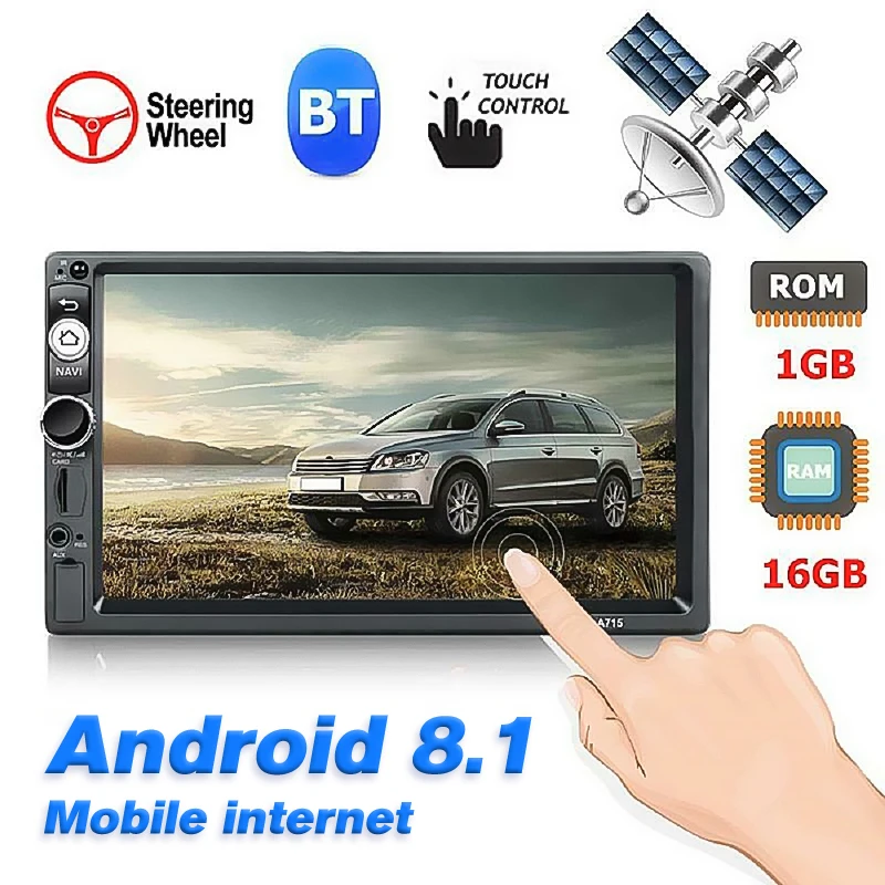 Автомобильный мультимедийный плеер 2Din 7 &quot android GPS навигация Bluetooth аудио wi fi USB SD