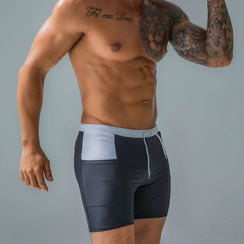 Mens Underwear Gay Boxershorts Homme Underpants Professional Swimming Quick Dry Trunks Mens Boxer Briefs with Pocket