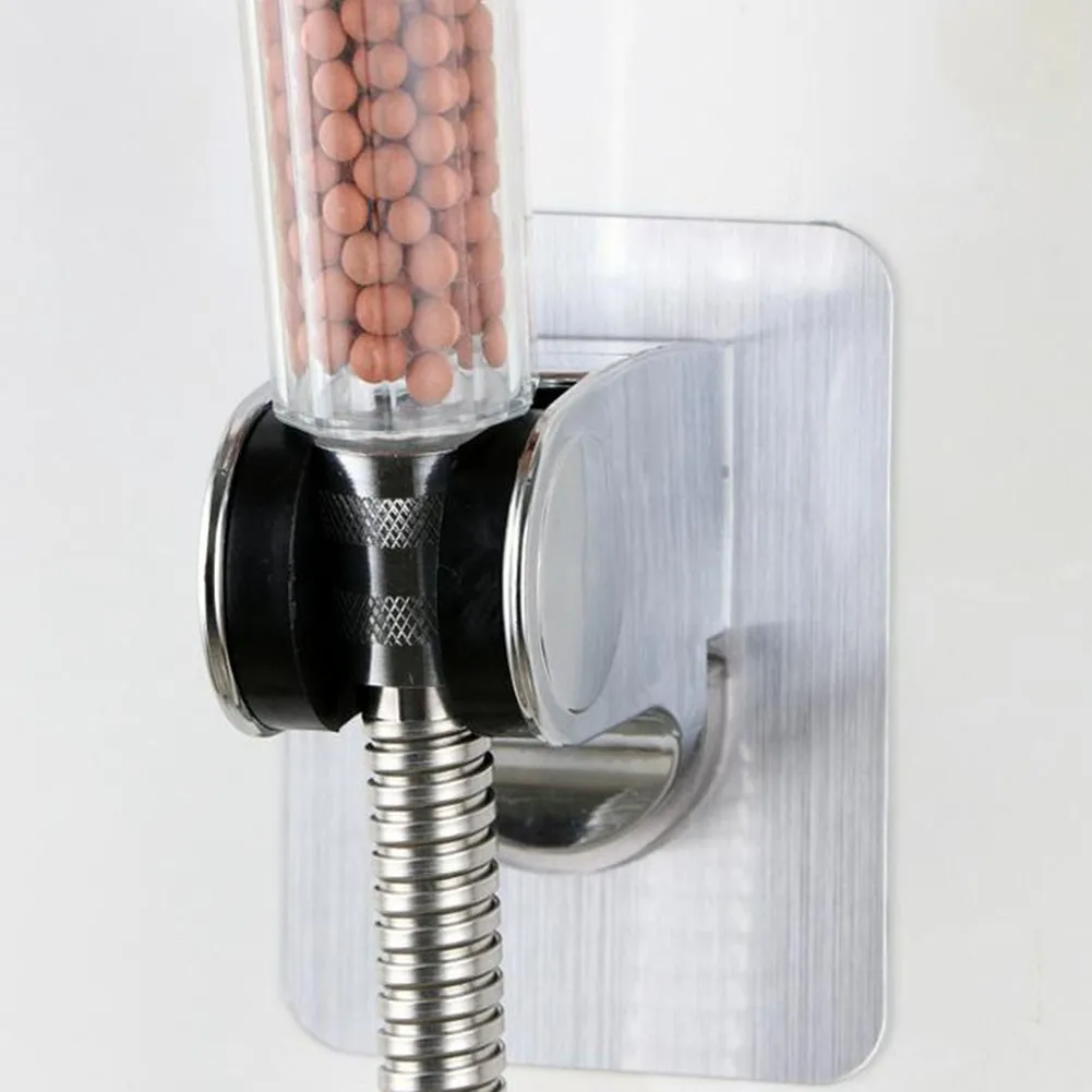 

Adjustable Hand Shower Holder Suction Cup Holder Full Plating Shower Rail Head Holder Bathroom Bracket Stable Rotation