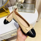 Новинка 2021, модные женские балетки в Парижском Стиле, светильник ные туфли на плоской подошве с круглым носком и бантом, модель 42