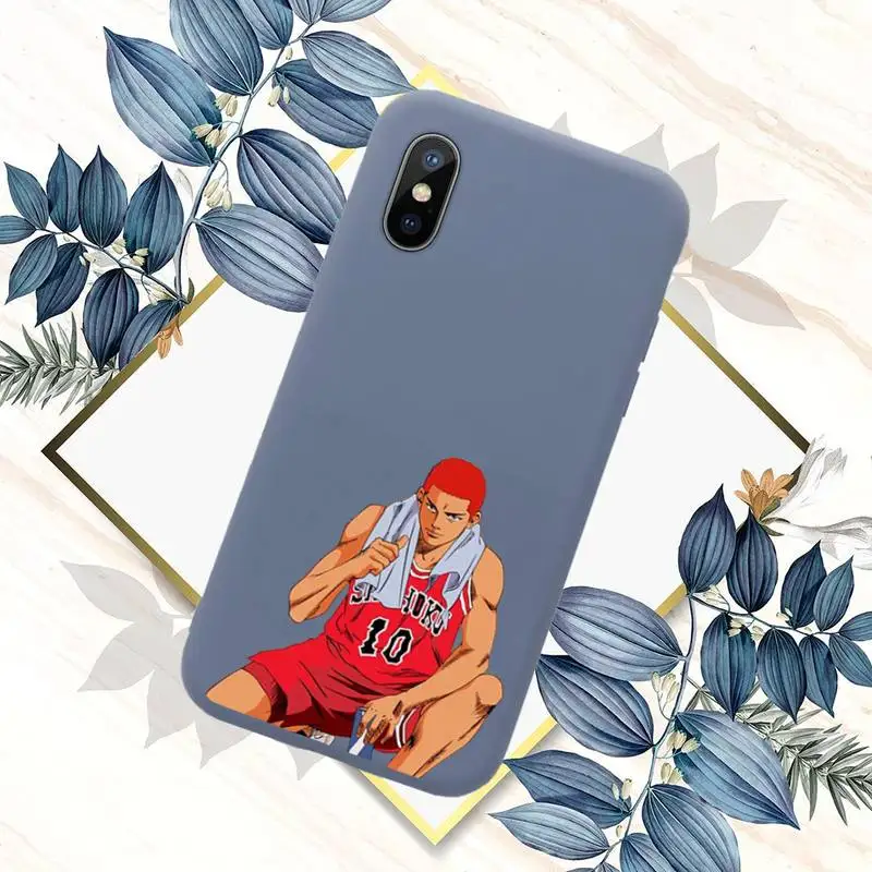 

Slam dunk anime manga Phone Case Blue Candy Color for iPhone 11 12 mini pro XS MAX 8 7 6 6S Plus X SE 2020 XR