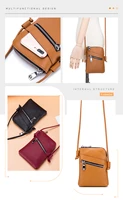 2021 New Crossbody Bags Women Fashion Small Genuine Leather Cell Phone Purse with Earphone Cable Hole