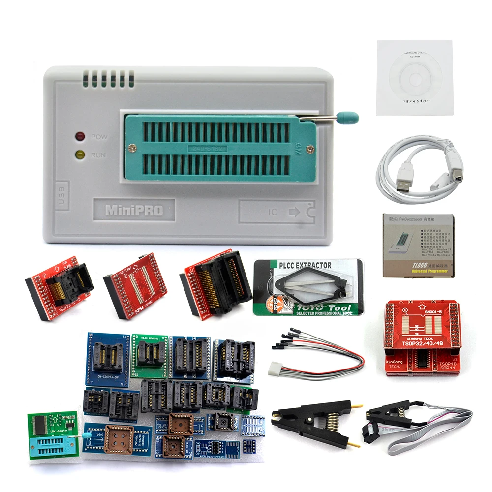 Программатор V10.41 TL866II Plus EEPROM PIC AVR USB универсальный BIOS nand программатор 24 93 25 mcu Bios EPROM