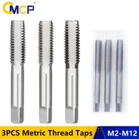 3pcs m2 m2 5 m3 m3 5 m4 m5 m6 m8 m10 m12 metric thread taps hss screw tap drill bit set straight flute plug taps hand tools