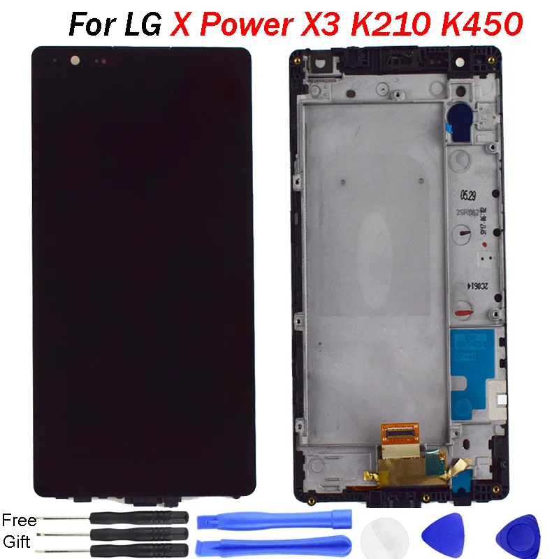 ЖК дисплей для LG X Power X3 K220 k210 k450 US610 LS755 K220DSF сенсорный экран в сборе рамка