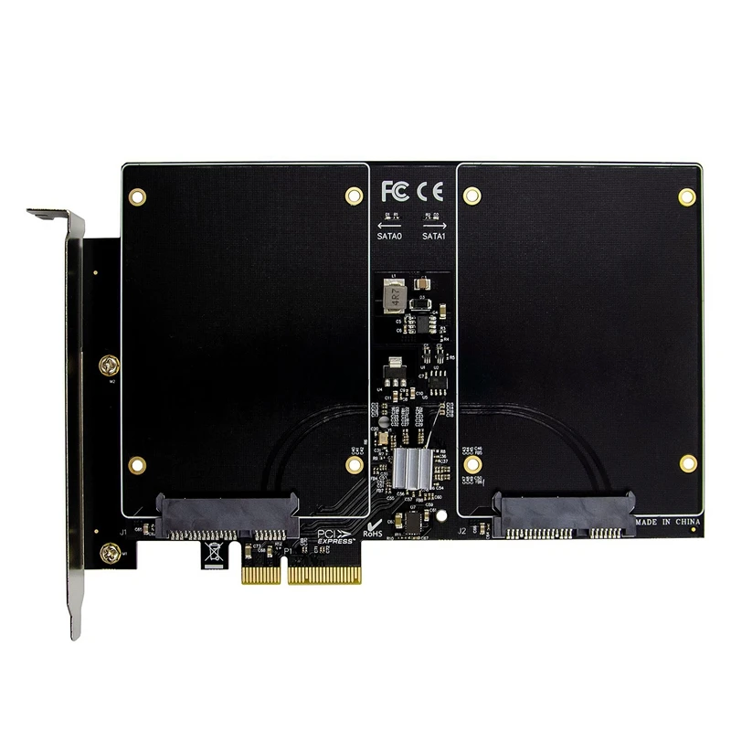 Плата RAID для контроллера PCI E X2 SATA3.0 совместимая с Полноразмерным SSD / HDD 2 5 дюйма
