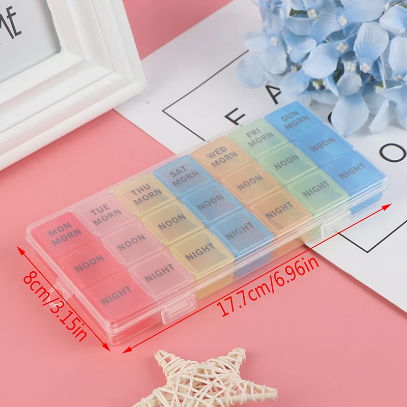 21 Слот таблетки чехол коробка Портативный Пластик 7 дней Медицина Чехол