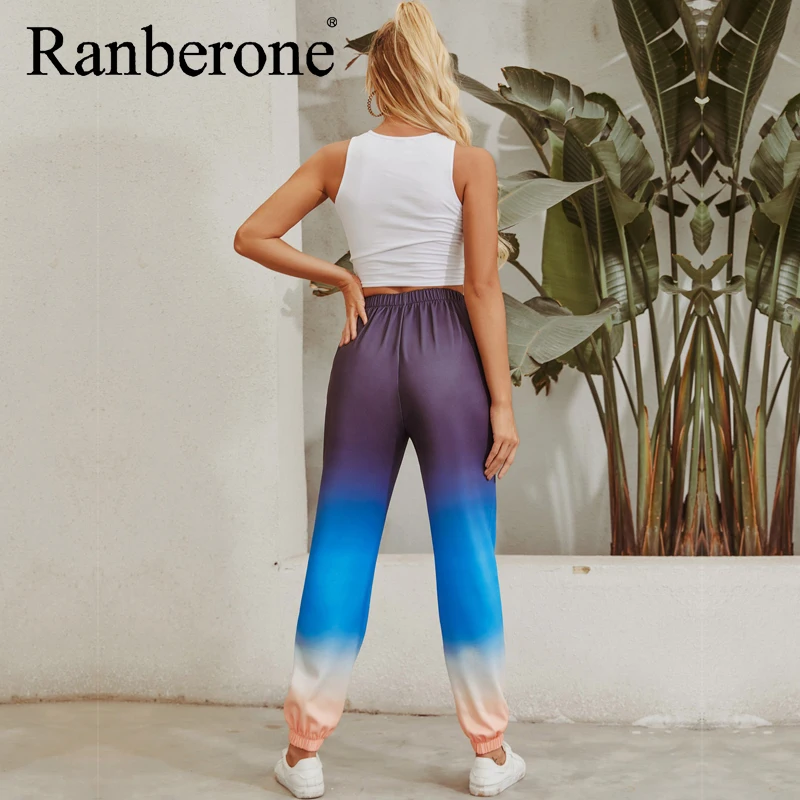 Women Sport Yoga Gradient Color Legging Lady Workout Sweatpants Fitness Jogging Running Pants Gym Tights Stretch Sportswear