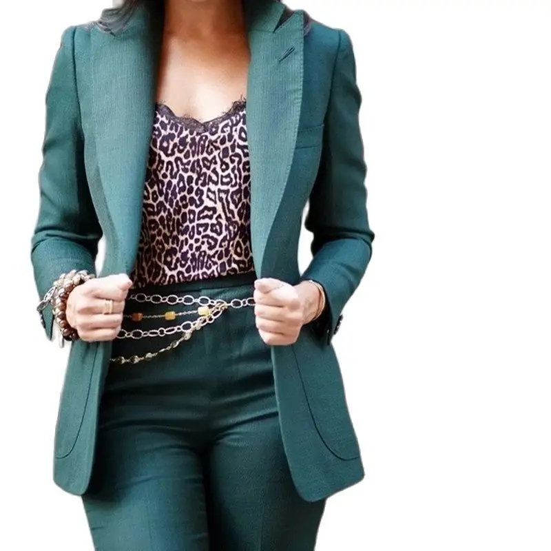 

Женский блейзер без пуговиц, пиджак с широкими штанинами и заостренным лацканом, повседневная одежда для офиса, 2 предмета