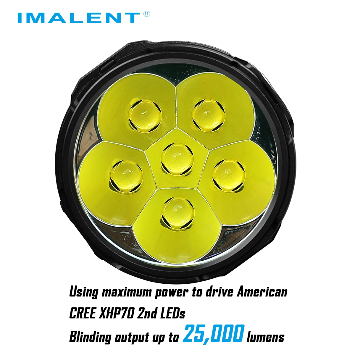 安い Imalent-プロフェッショナルLED懐中電灯,充電式,6モード,25000lm,Cree Xhp,バッテリー付き,超高輝度