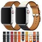 Ремешок из натуральной кожи для Apple Watch, спортивный браслет для IWatch 7 6 SE 5 4 3, 45 мм 44 мм 40 мм 42 мм 41 мм 38 мм