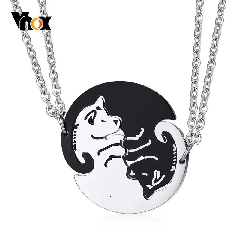Vnox Инь Ян пара собака ожерелье для женщин и мужчин из нержавеющей стали его ее