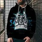 Толстовка мужская в стиле Харадзюку, свитшот с мифическим принтом викингов, свободная Худи оверсайз с капюшоном, свитшот с круглым вырезом, мужская одежда