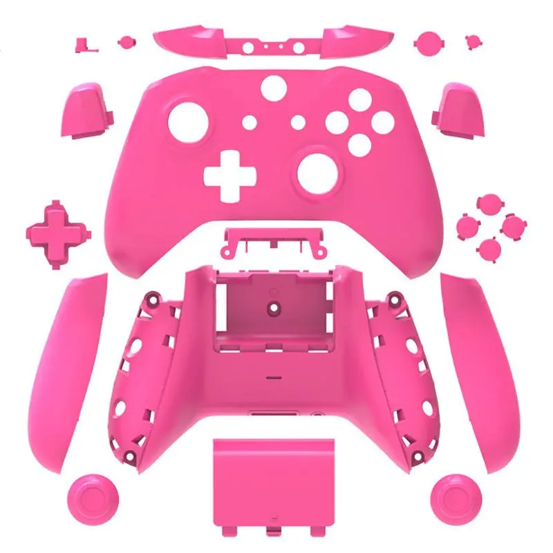 Pink OOTDTY оболочка для Xbox One тонкая Замена Полный корпус и кнопки мод комплект матовый чехол - Цвет: Pink