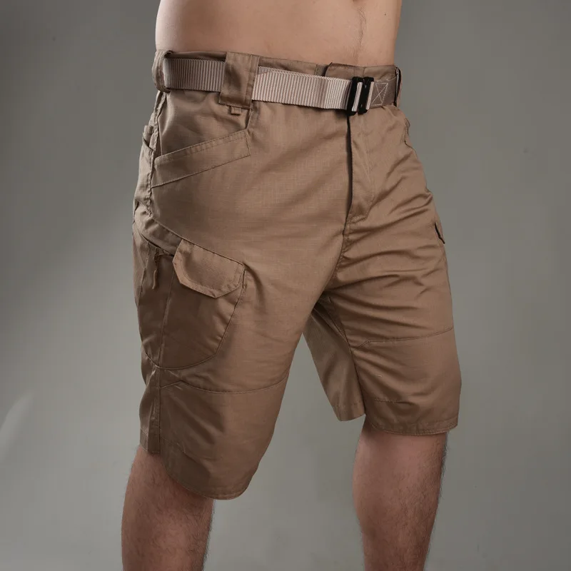 brown shorts 019 тактические штаны Военные Брюки карго Мужские наколенники спецназ армия страйкбол сплошной цвет одежда охотник поле боевые брюки Лесной - Цвет: brown shorts