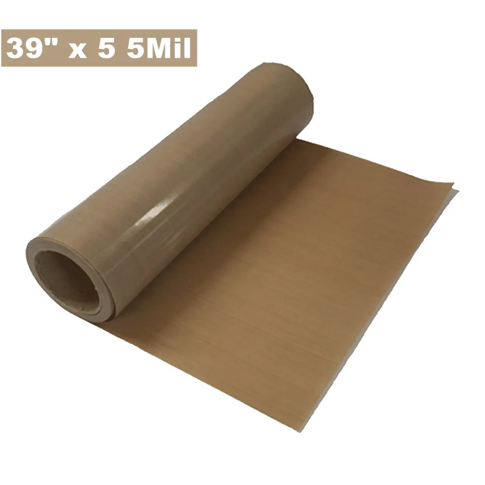 

39 дюймов x 5 ярдов, Стекловолоконный лист с покрытием PTFE, рулон толщиной 5 мил для сублимационной печати