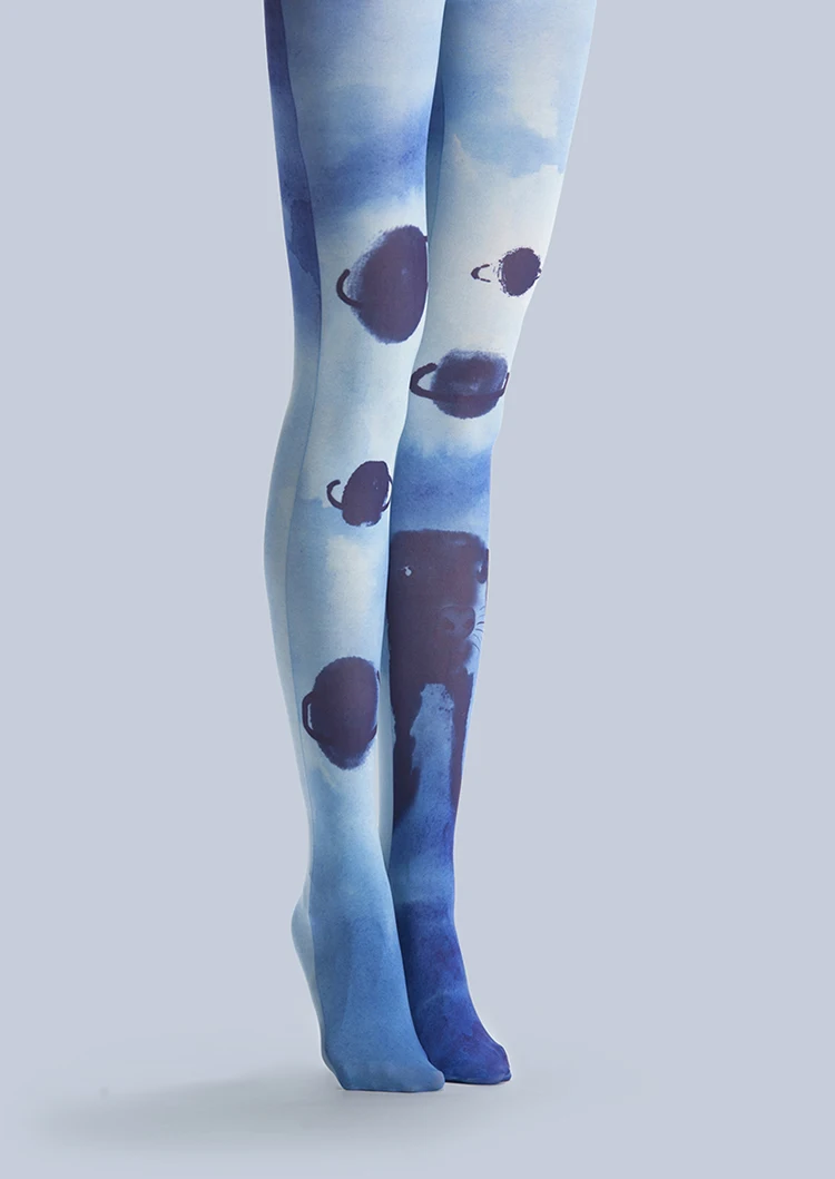 Уникальные чулки VP темно синие Колготки с рисунком звездного неба