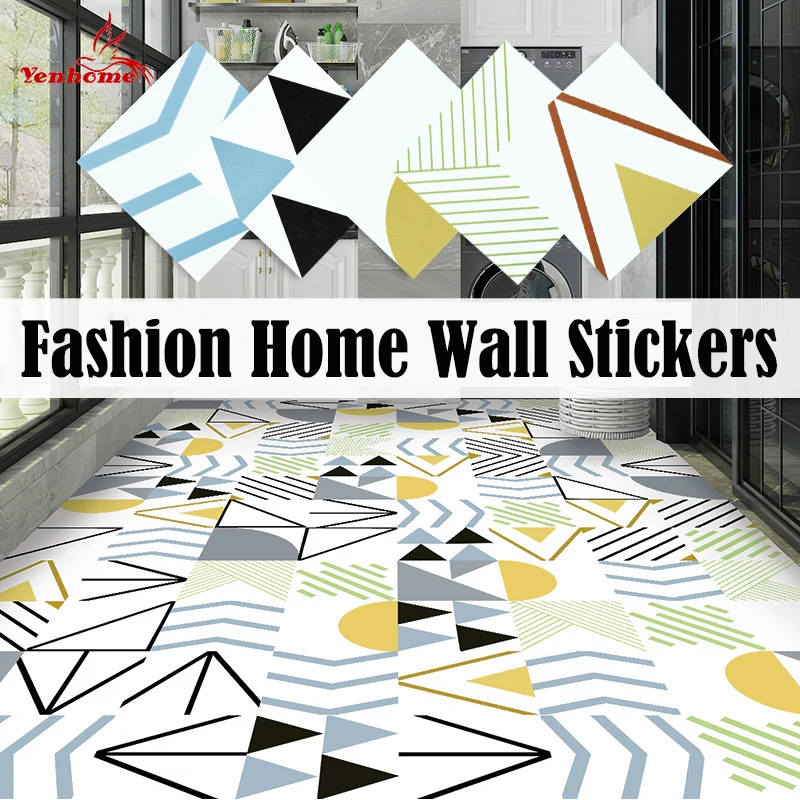 

Geometric Pattern Thick Wall Tiles Sticker Bathroom Kitchen Ground Decoration Waterproof Floor Stair Stickers Peel & Stick Decal