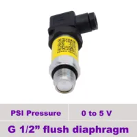 0 5 v output, low cost pressure transmitter,  12 30 vdc supply, 75, 250, 1000, 2000, 5000 psi, G1 2 flush,AISI 316L wetted parts