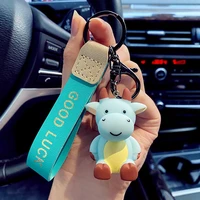 new creative silicone animal nordic calf keychains personality cartoon cute car key chain ring bag pendant children toys keyring