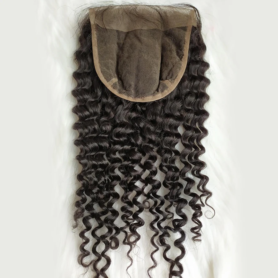 Кудрявые волосы Max глубокая волна 7x7 кружевное закрытие бразильские человеческие